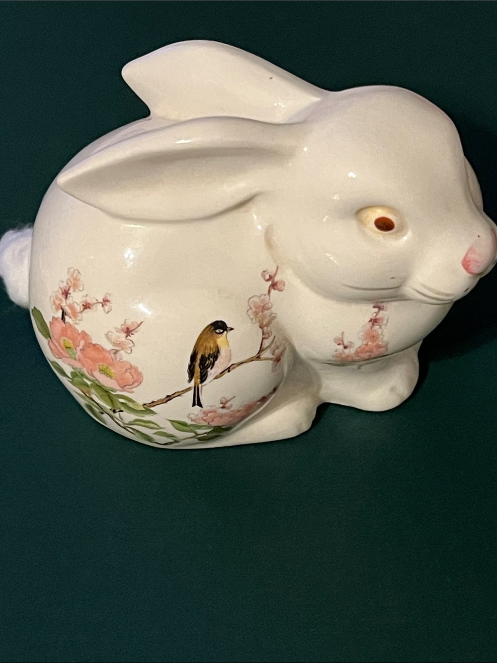 Vintage East Wind San Francisco Ceramic Bunny Cotton Ball Dispenser Japan